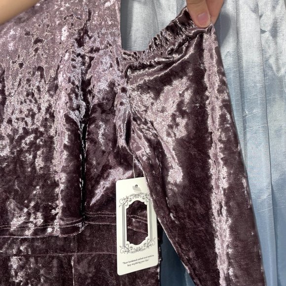 EASEL Los Angeles Purple Crushed Velvet Dress - Sz M - Picture 7 of 10